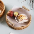 thumbnail image 4 of Hand-woven Rattan Storage Basket Fruit Tea Bread Basket with Handle Breakfast Tray for Shelves Organizing, 4 of 8