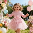thumbnail image 5 of Toddler Valentines Day Dress for Girls Long Sleeve Tiered Tulle Dresses with Bow Girls Summer Dresses Party Dresses for Girls 12-18 Months, 5 of 9