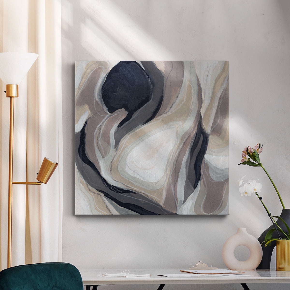 Wexford Home Stone Ripple II-Premium Gallery Wrapped Canvas, 40" x 40" - Ready to Hang