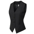 thumbnail image 3 of Made by Olivia Women's Fully Lined 4 Button V-Neck Economy Dressy Suit Vest Waistcoat, 3 of 6