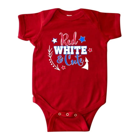 

Inktastic Red White and Cute Gift Baby Girl Bodysuit