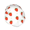 thumbnail image 2 of YFYANG Women's Double Waterproof Shower Cap, Red Cartoon Strawberry Reusable Hair Cap for All Hair Styles and Head Sizes, 2 of 9