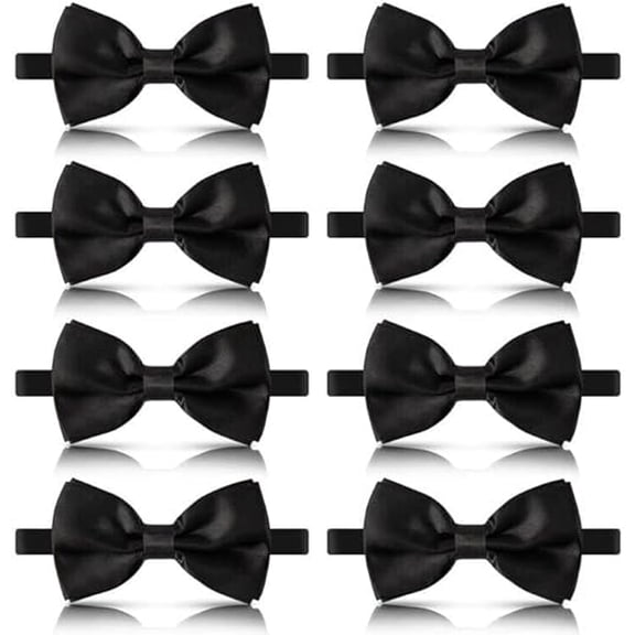 8Pieces Bow Ties for Men, Pre-tied Bow Ties for Men, Adjustable Satin Bow Tie for All Ages