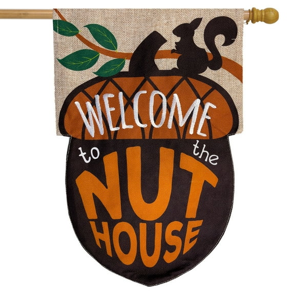 Briarwood Lane Welcome To The Nuthouse Humor Burlap House Flag