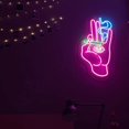 thumbnail image 4 of Letrero de neón de ojo de mano, luz de neón de mano de mal de ojo, letreros de neón LED rosa y azul para decoración de pared, letrero de neón USB, letreros de luz de neón para dormitorio, sa, 4 of 4