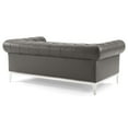 thumbnail image 4 of Modway Idyll Tufted Upholstered Leather Loveseat and Armchair in Gray, 4 of 6