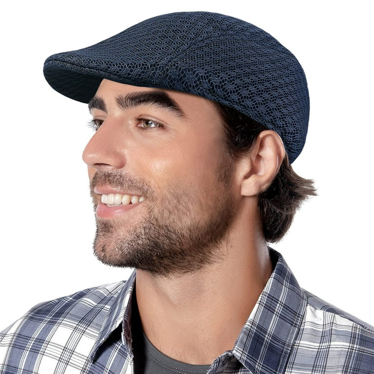 meioro Mannen Gestreepte Plaid Newsboy Hoed Cabbie Baret Ivy Flat Cap Verstelbare Gatsby Hoed Jacht Rijden Verstelbare Cap, Zwart/Rood, one size