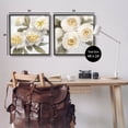 thumbnail image 3 of White Rose Flowers Traditional Botanical & Floral Graphic Art Black Framed Art Print Wall Art, Set of 2, 3 of 8