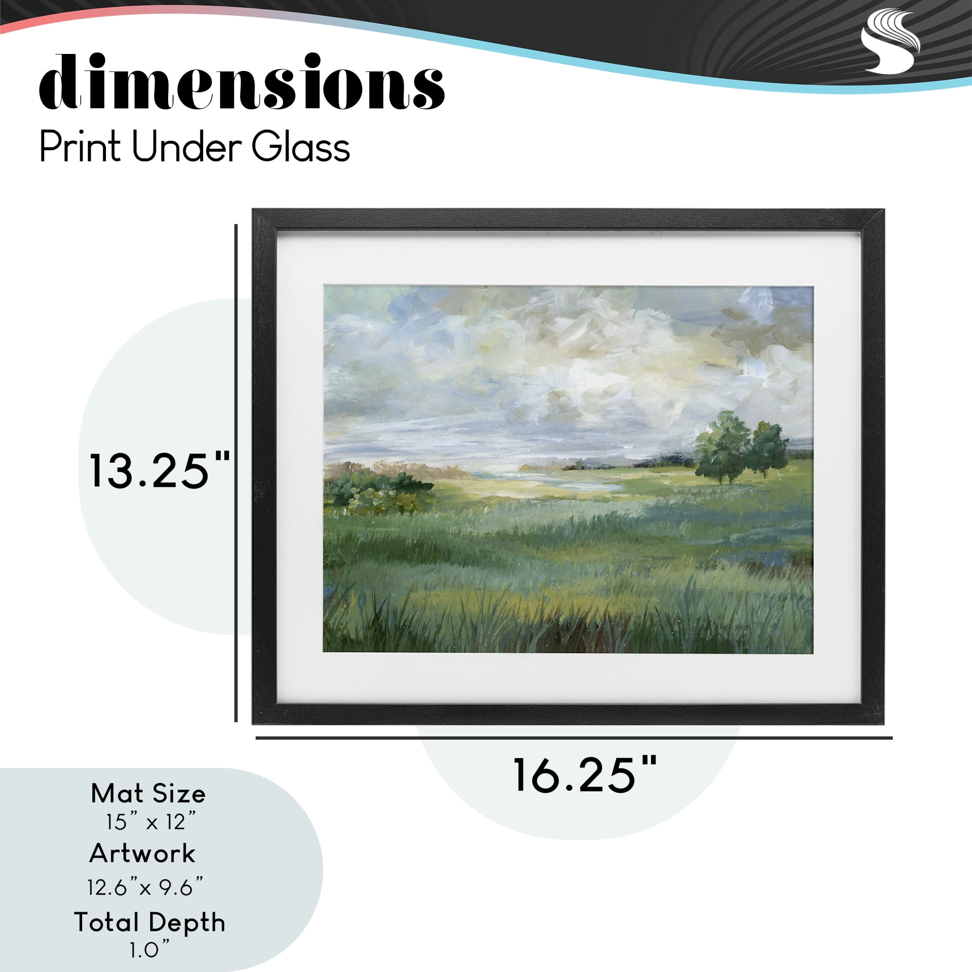 Stupell Industries Idyllic Summer Field Black Framed Print Under Glass, design by Nan