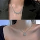 thumbnail image 2 of Collar con trébol de cuatro hojas, colgante magnético plegable en forma de corazón para clavícula, gargantilla abatible, joyería colgante para mujerScvvd, 2 of 4