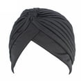 thumbnail image 2 of Women's Pleated Pre Tied Head Cover Up Knit Bonnet Sun Turban Cap, 2 of 2