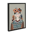 thumbnail image 2 of Kate and Laurel Sylvie MCM Frida Kahlo Framed Canvas Wall Art by Rachel Lee of My Dream Wall, 18x24 Black, Colorful Midcentury Art Print for Wall, 2 of 6