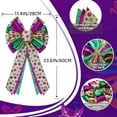 thumbnail image 2 of Mardi Gras Tree Topper Bow Decorations,12”x20” Large Glitter Wreath Bow Decor for Tree Holiday Party Wall Home Front Door Float Golf Cart Gold Green Purple, 2 of 6
