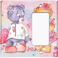 thumbnail image 2 of Metal Light Switch Wall Plate Outlet Cover (Sleepy Teddy Bear Lovers Colorful - Single Toggle Single Rocker), 2 of 2