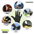thumbnail image 2 of SAFESKIN Black Nitrile Disposable Gloves Powder Free Latex Free Tattoo, Food Prep, Auto Salons, Cleaning, Law Enforcement,  3.5 mil, Size XL, Case of 1000, 2 of 7