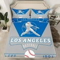 thumbnail image 2 of jejeloiu Baseball Game Twin Sheet Sets,Sport City Twin Fitted Sheet,Los Angeles Flat Sheet For Boys Teens,Ultra Soft Home Decor,3-Piece, 2 of 7