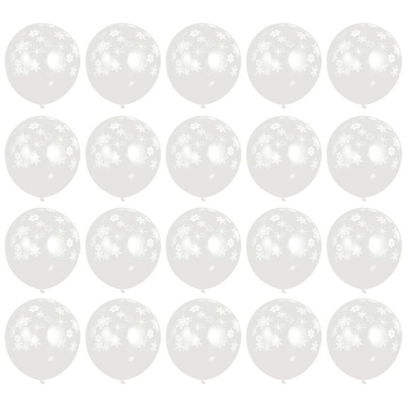 PBPBOX 100pcs White Snowflake Latex Balloons Festive Party Supplies for All Ages