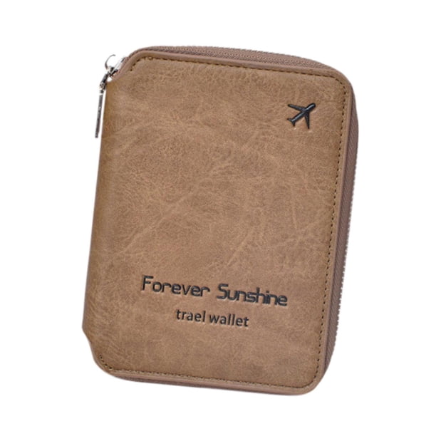 Estuche para pasaporte ligero, estable y multiusos. Caqui