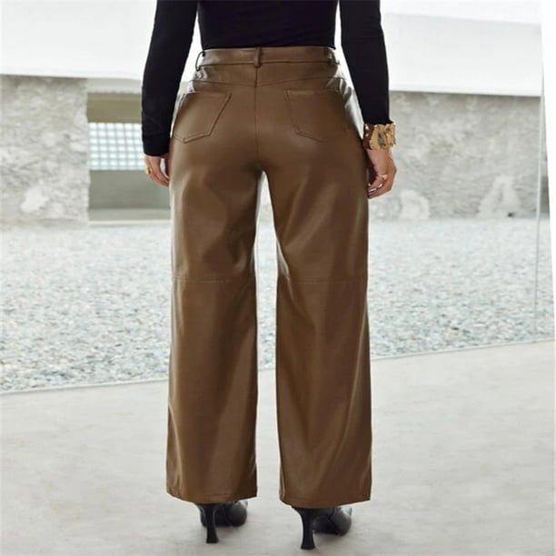 Womens Corduroy Pants Solid Color High Waist Stretchy Elastic