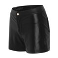 thumbnail image 5 of vigerkar Black Leather Shorts High Waist Sexy Legging Shorts Womens Casual Leather Shorts Black, XL, 5 of 8
