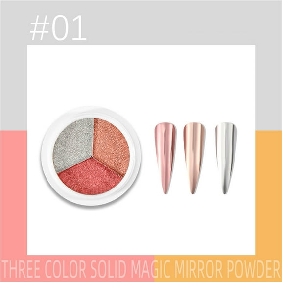 LEHOZIHEQ Mirror Nail Powder, Metallic Mirror Effect Nail Powder, Holographic Aurora Chameleon Pigment, Decoration Iridescent Aurora Mermaid Pigment(A)