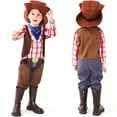 thumbnail image 2 of Kids Cowboy Costume Halloween Cosplay Set Role Play Western Chaps +Hat, 2 of 7
