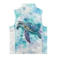 thumbnail image 5 of Uorisanigo Girls Boys Zippered Vest Puffy Fleece Jacket Fashion Fall Winter Clothes Sleeveless Full Zipper Outwear with Pockets Blue Sea Turtle Print Stand Up Collar Vest 2-12 Years, 5 of 7