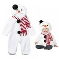 thumbnail image 5 of Children's Cosplay Snowman Costume Christmas Baby Polar Fleece Onesie + Ccarf White,3-24M, 5 of 7