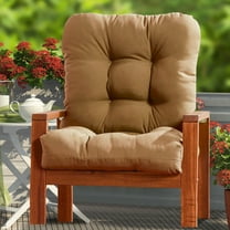 CJC Outdoor Chair Cushions Waterproof Tufted Wicker Chair Cushion for Patio Furniture Indoor Rocking Chair Pad, Light Brown