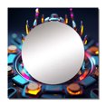 thumbnail image 2 of Designart "Futuristic Vintage-Inspired Android In Neon Glow II" Robot Square Mirror For Wall Decor - Large Gold Square Printed Wall Mirror Art - Wall Mounted Square Large Mirror, 2 of 5