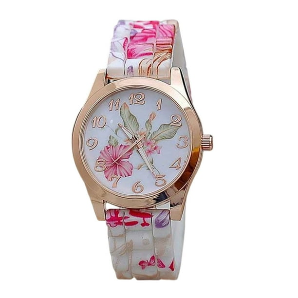 Minnieouse Fashion Wrist Watch Wear-resistant Printing Watches Buckle Causal Needle Pointer with Wristwatch Lightweight Clock Type3