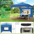 thumbnail image 4 of SANOPY Canopy Tent 10x10, Ez Up 10x10 Pop Up Canopy Tent for Party Camping, Party Tents with One Push Central Button Air Vent, Outdoor Gazebo Canopy Tent with Sidewalls and Reflective Strip, 4 of 10