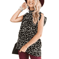 thumbnail image 1 of Blusa tipo túnica con cuello con volantes y mangas cortas con estampado floral informal para mujer, 1 of 8