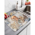 thumbnail image 2 of Retro Abstract Ocean Octopus Dish Drying Mat 16x18 inch Marine Life Starfish Watercolor Super Absorbent Microfiber Dish Drying Pad for Kitchen Countertops Sink Dish Drainer Racks Bar Mats 1 Pack, 2 of 8
