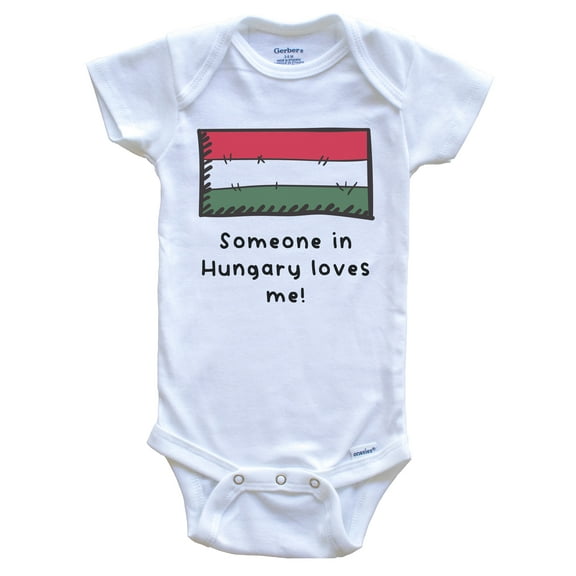 Someone in Hungary Loves Me Hungarian Flag Cute Baby Bodysuit
