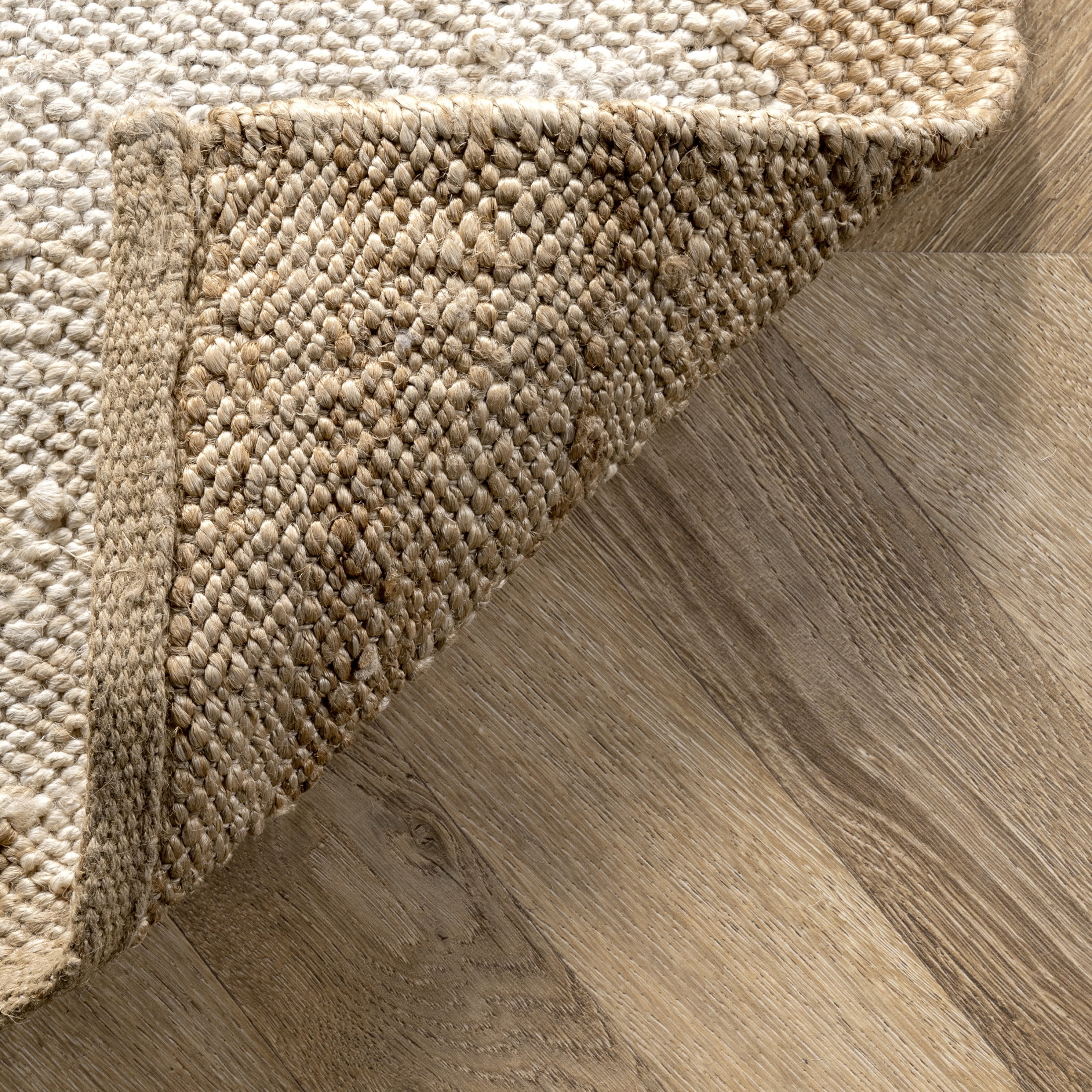 Rugs USA Louie Diamond Checkerboard Jute Area Rug, 5' x 8', Maxwelle Natural