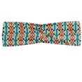 thumbnail image 1 of Ethnic Headband, Form Folklore Geometric Colorful Rhombuses Bohemian, Elastic and Soft Women's Bandana for Sports and Everyday Use, Grey Red Coconut, by Ambesonne, 1 of 3
