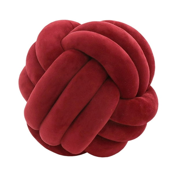 Round Knot Ball Pillow Round Photography Props for Home Decoration 22cm Red BLESIY almohada de bola de nudo