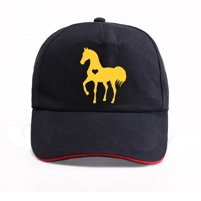 Gorras de béisbol con estampado divertido de caballo y corazón para hombres y mujeres, Unisex, ajustable, regalo para amantes de los caballos, Hip-Hop, ocio, sombreros de algodón