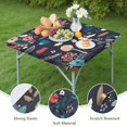 thumbnail image 4 of Pioneer Flower Floral Print Pattern Square Fitted Tablecloth with Elastic Edge,Square Table Cover,Washable Elastic Table Cover for Home Kitchen Party Decor 34"x34", 4 of 6