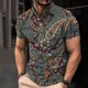 thumbnail image 4 of Camisetas de Manga Corta de los Hombres Casual Gradiente Solapa Botón Arriba Camiseta, Top Ligero para el Hogar, Uso Diario Y Cómodo, 4 of 5