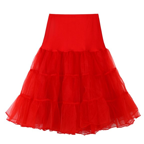 IROINNID Women's Skirt Fashionable Summer Retro High-Waist Gauze Puffy Skirt Party Skirt Short Comfort Waist Short Solid Color Skirt