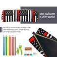 thumbnail image 5 of Rateoe Firefighters USA Flag Print Leather Pencil Case with Smooth Zipper, Compact Storage for Writing Tools & Art Supplies, 8.26" x 1.96" x 2.16", 5 of 7