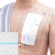 Pack of 10 Waterproof Shower Cover for Dialysis Catheter,Large Port Surgery Incisions Protector Patch,Clear Adhesive Pads,11.8"x9.8" Rectangle Wounds Dressing Bandage