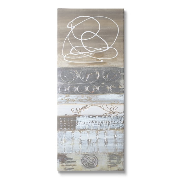 Stupell Industries Artistic Layers Abstract Pattern Stitching Circular Line Doodle ,10 x 24, Design by Gina Ritter