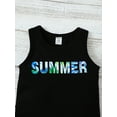 thumbnail image 5 of Kucnuzki Newborn Baby Boys Tank Tops Lette Print Tops + Leaf Print Tops 2pcs Summer Black 6-9 Months, 5 of 10