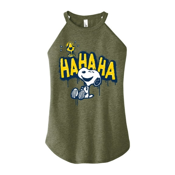 Peanuts - Ha Ha Graffiti - Juniors High Neck Tank Top