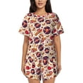 thumbnail image 1 of Balery rock music Skull record Conjunto de Pijama para Mujer con Estampado, Dos Piezas de Manga Corta y Shorts, Ropa de Dormir Suave con Cuello Redondo y Bolsillos-Small, 1 of 6