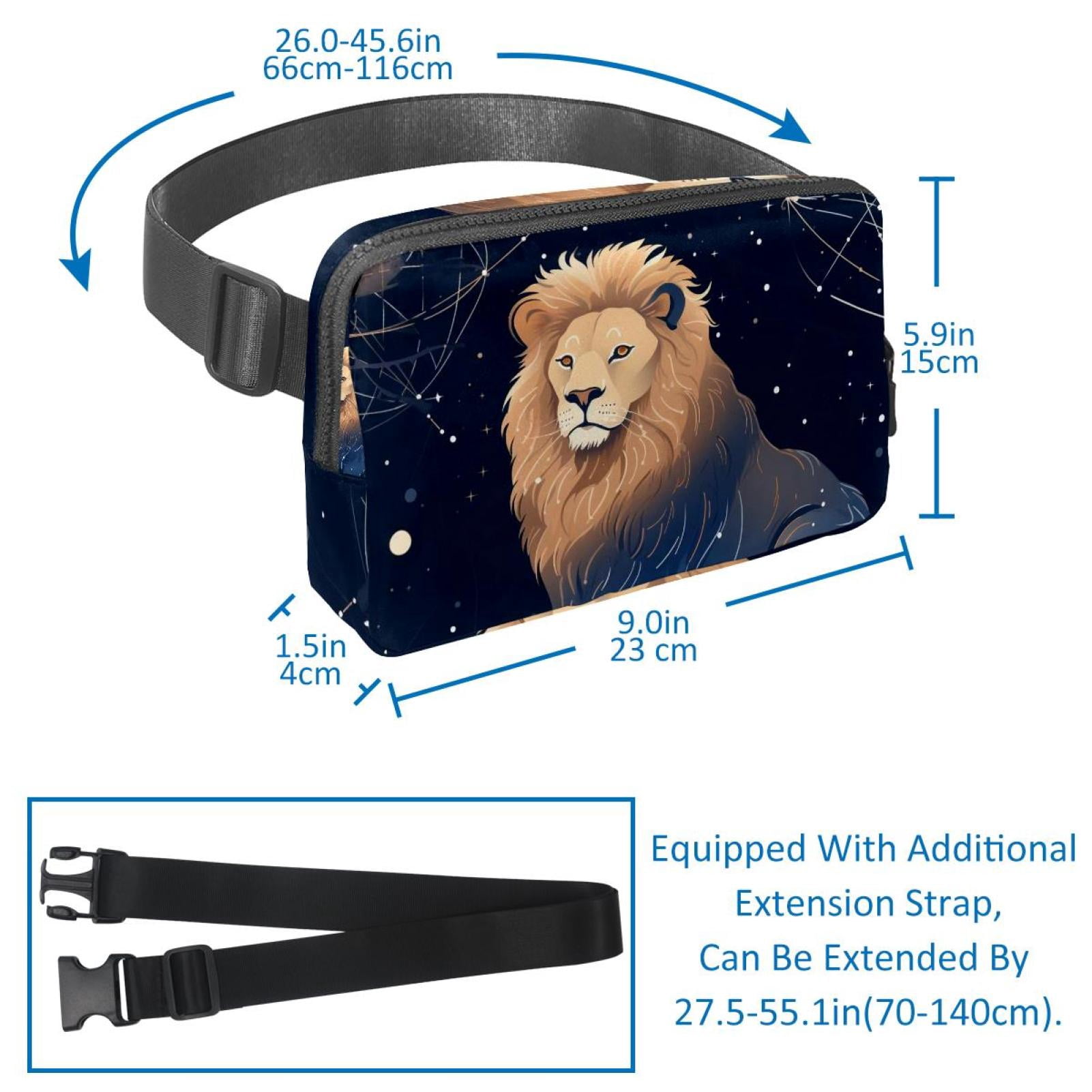 Leo Lightweight Adjustable Fanny Pack with Extension Strap - Unisex Waist Packs Crossbody Bag