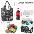 thumbnail image 3 of 5 Pack Foldable Shopping Bag,Black Halloween Letter Bat Pattern Reusable Grocery Bags with Pockets,Large Reusable Tote Bags with Handles Waterproof & Lightweight, 3 of 6